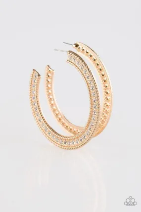 Paparazzi Earring ~ HAUTE Mama - Gold