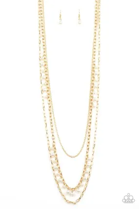 Paparazzi Necklace ~ Pearl Pageant - Gold