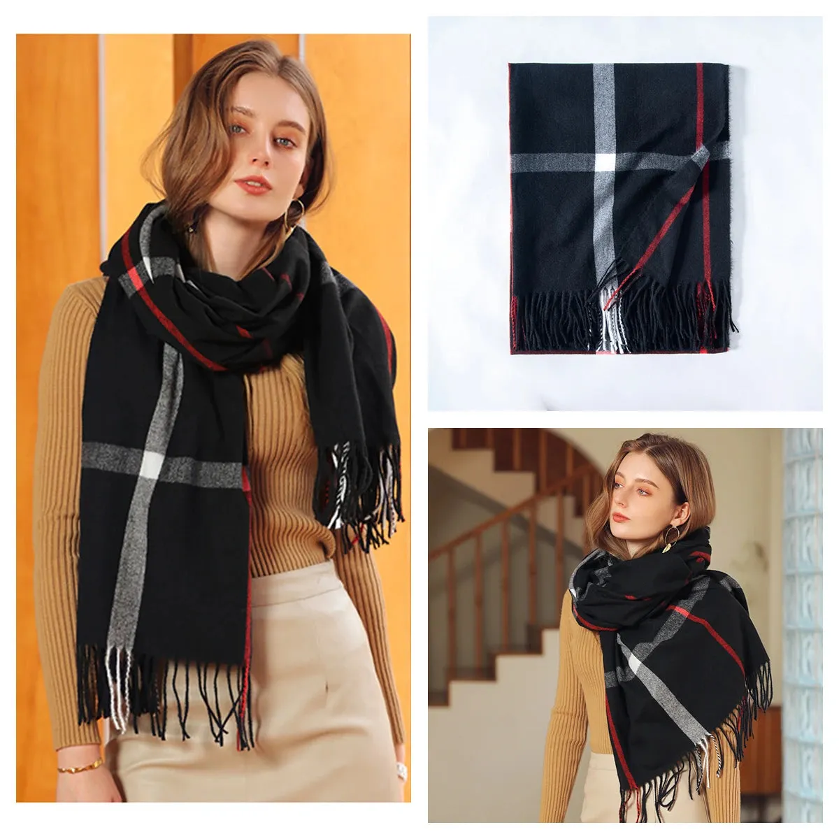 Plaid Wool Scarf