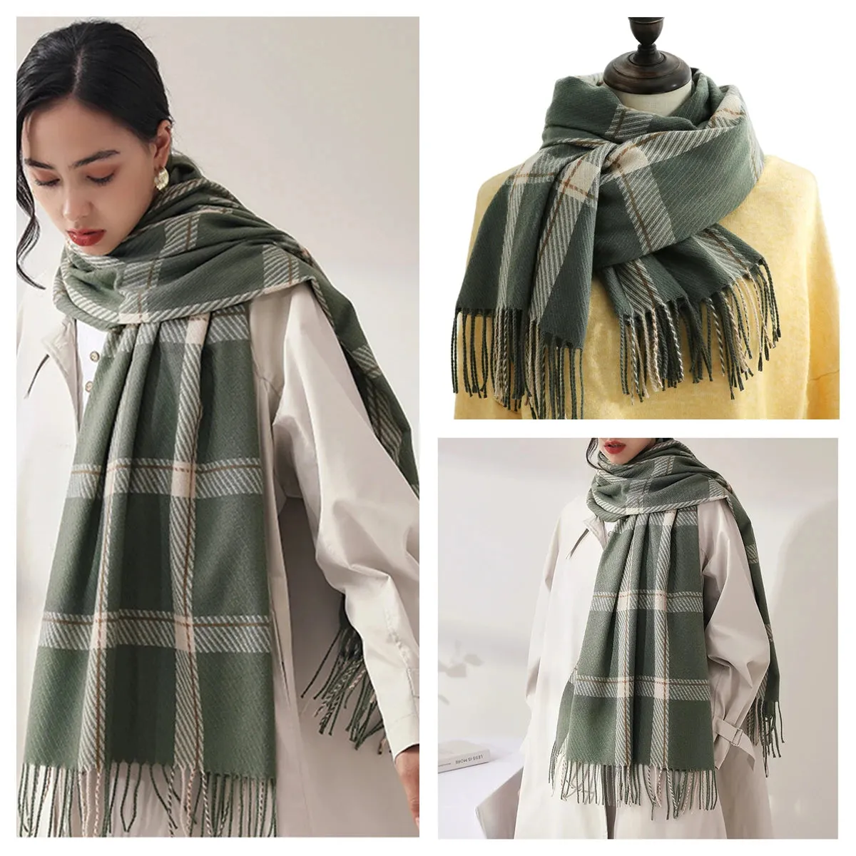 Plaid Wool Scarf