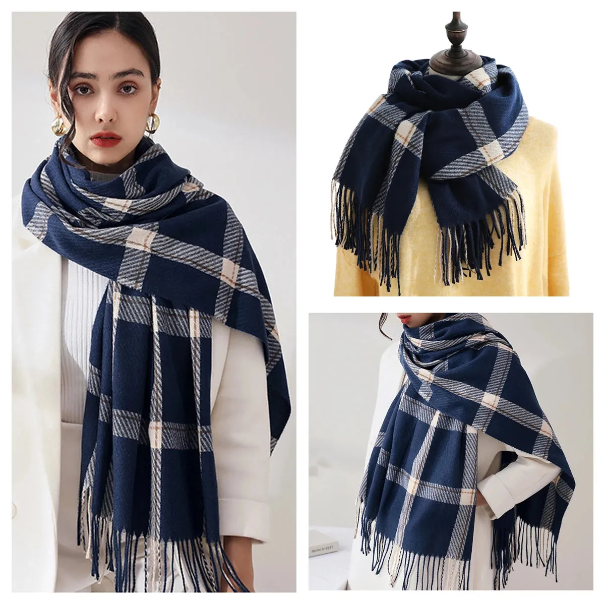 Plaid Wool Scarf