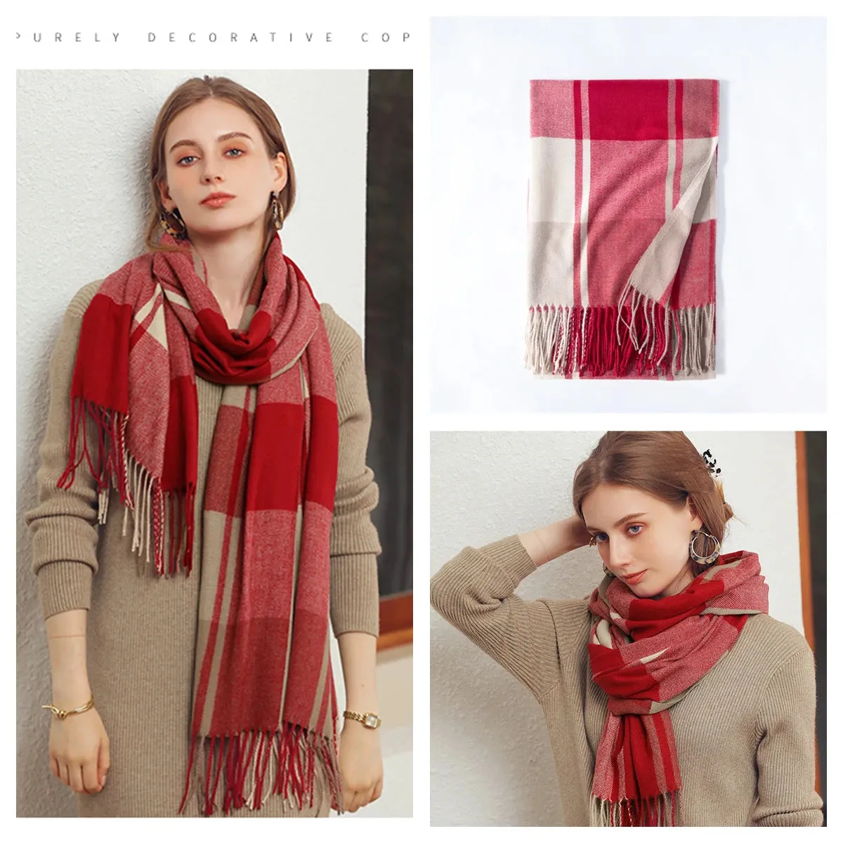 Plaid Wool Scarf