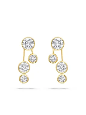 Raindance Large Detachable Double Drop Yellow Gold Earrings