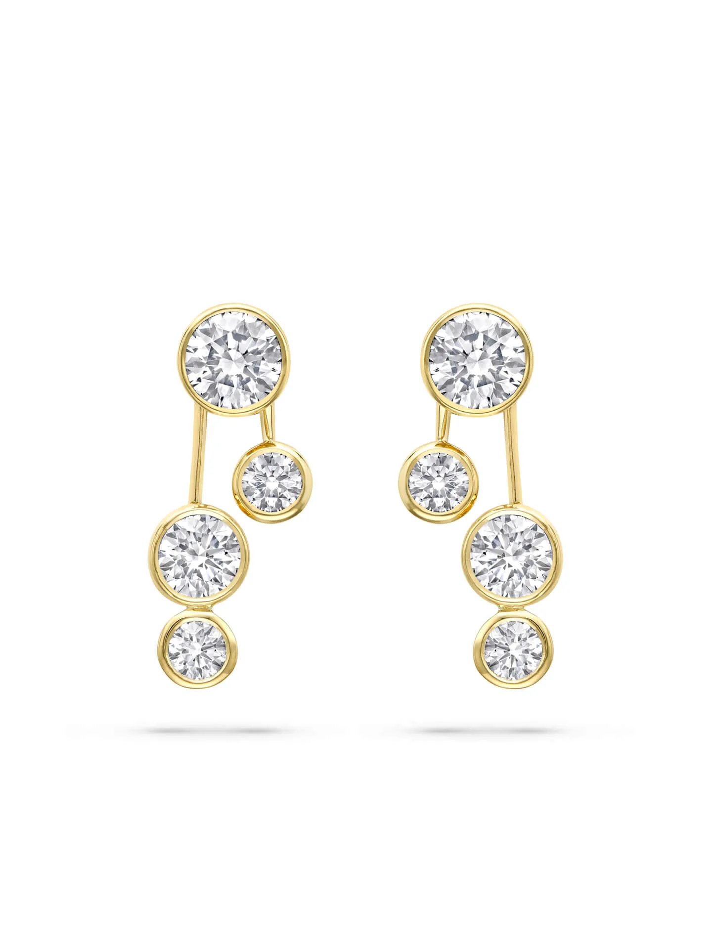 Raindance Large Detachable Double Drop Yellow Gold Earrings