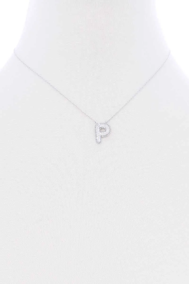 Rhinestone Initial Necklace