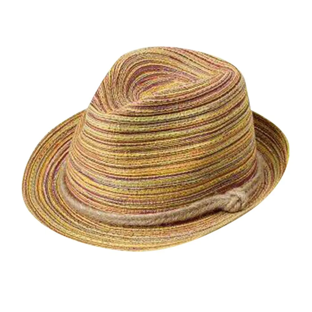 Straw Hat for Women Beach Hats Summer Sun Panama Wide Brim Floppy Fedora Cap UPF50 