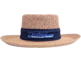 STRAW PANAMA HAT - NAVY BLUE BAND