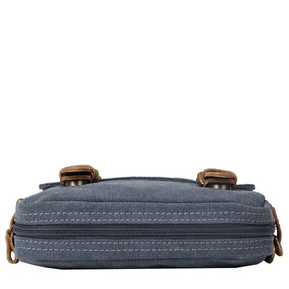 Troop London Organic Cotton Across Body Small Travel Bag | Blue