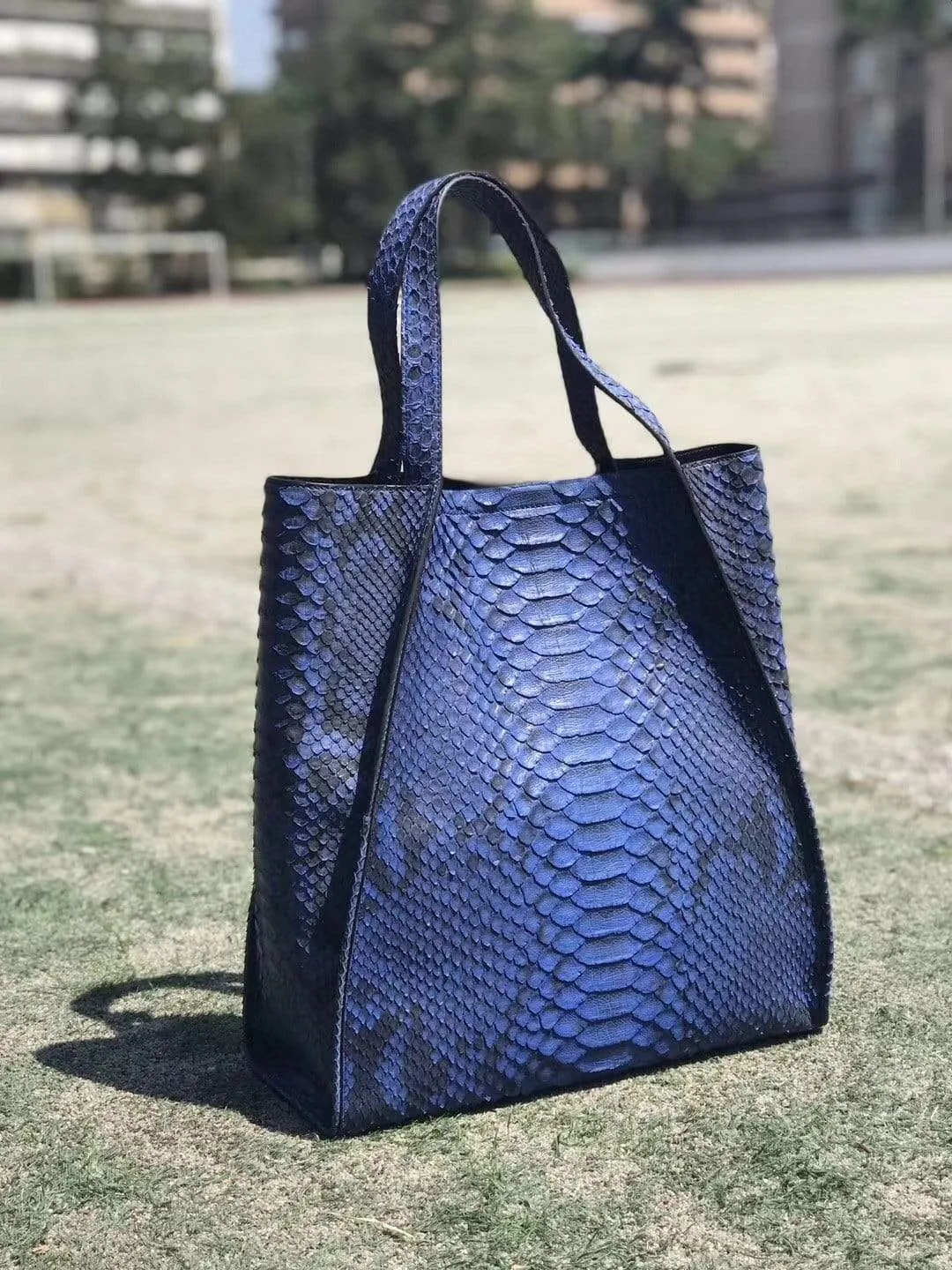 Unisex  Genuine Python  Leather Large  Hobo Bags