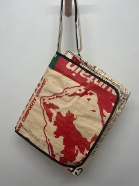 Upcycled Messenger Bag, Red Mountain