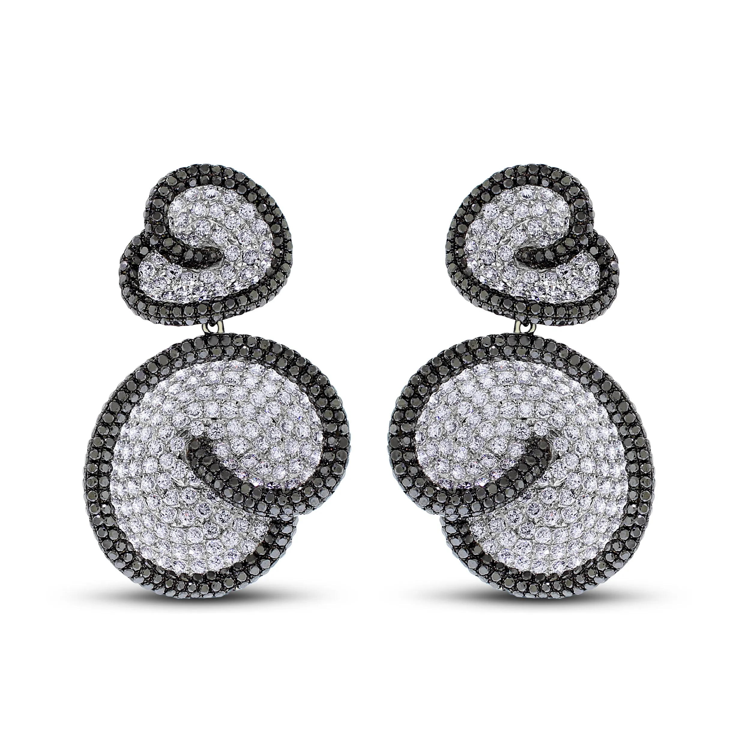 Whirls of Love Diamond Earrings (17.49 ct Diamonds) in Gold