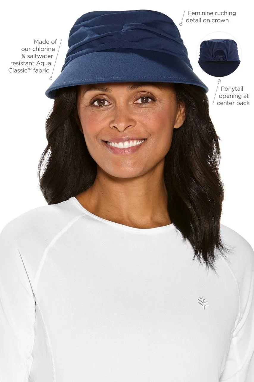 Women's Aquacade Swim Visor  |  Navy