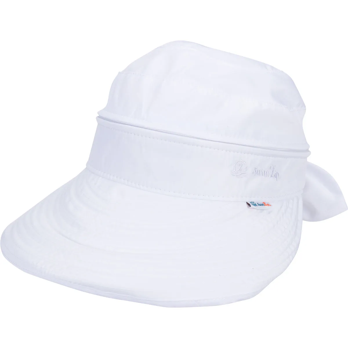 Women's Zip Off Adjustable Sun Visor   Sun Hat - White