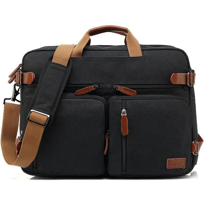 Woosir Dual-Use Canvas Laptop Backpack Briefcase