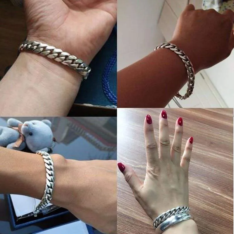 ZABRA Genuine 925 Sterling Silver Bracelet Horse Link Chain Bracelets Man Women Korea Girls Charms Snake Silver Female Jewelry