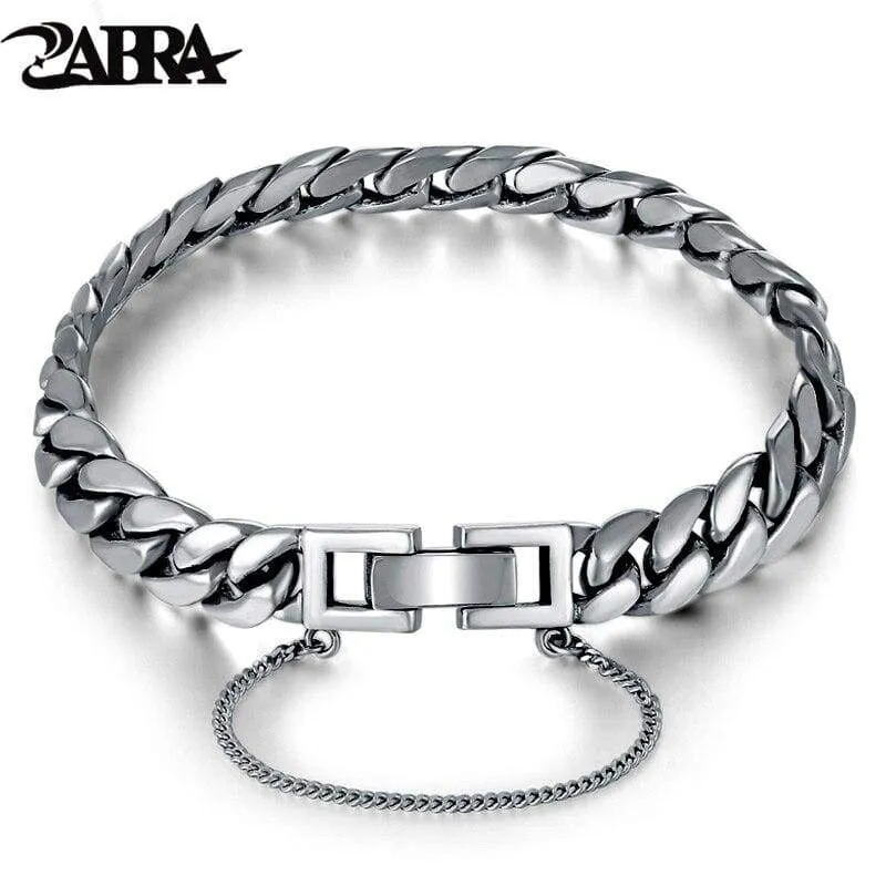 ZABRA Genuine 925 Sterling Silver Bracelet Horse Link Chain Bracelets Man Women Korea Girls Charms Snake Silver Female Jewelry